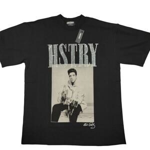 HSTRY by Nas Rhinestone Elvis Graphic Tee Black Medium NWT Hip Hop 749